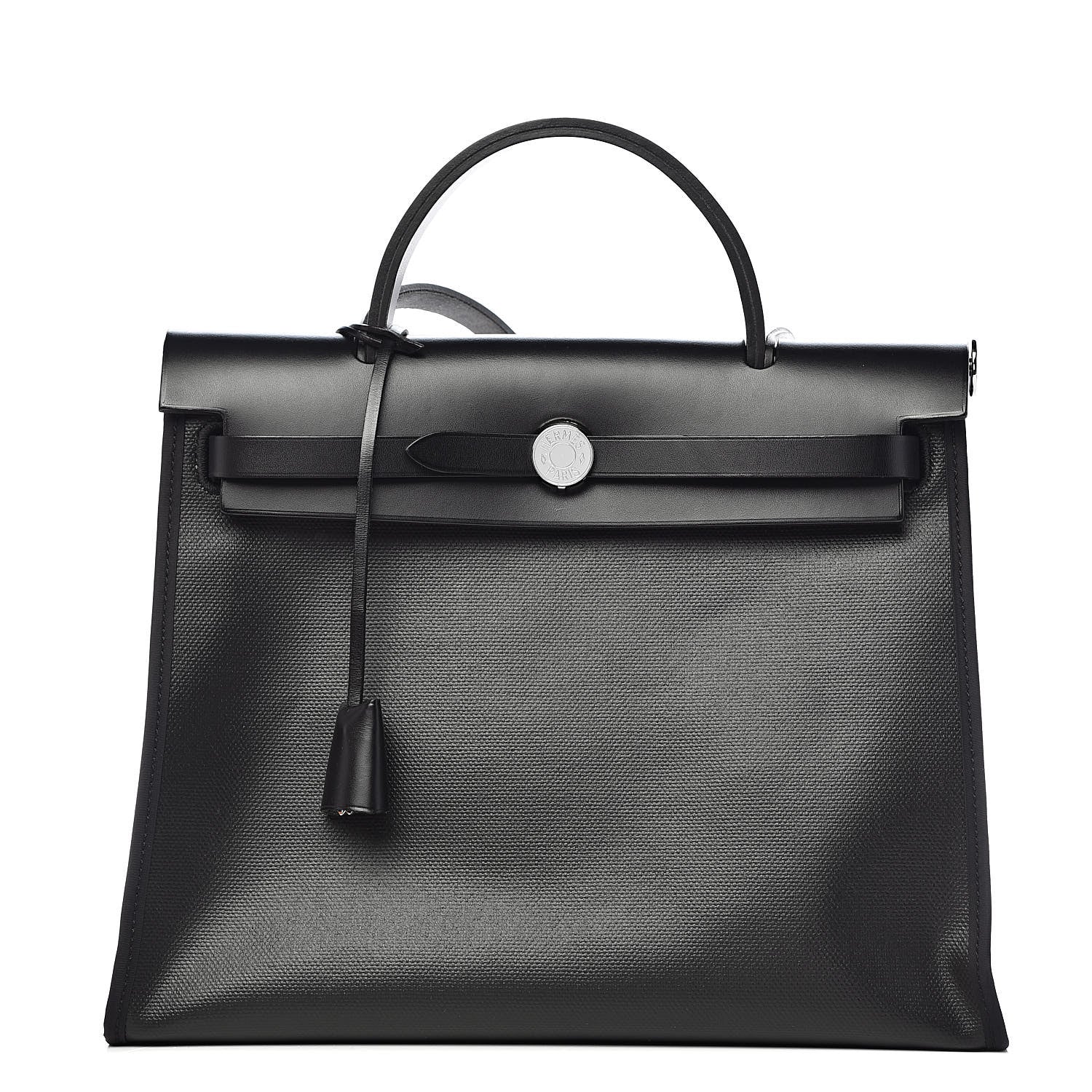 Hermes Toile H Berline Vache Hunter Herbag Zip PM 31 Black Ecru 3 of 14