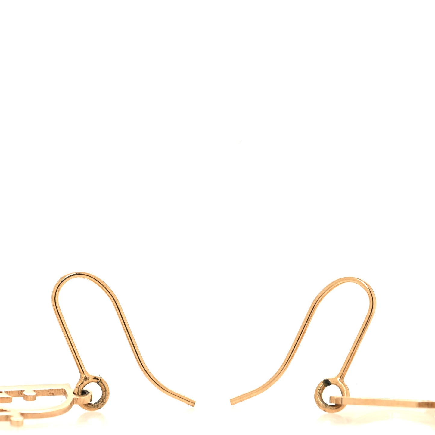 Crystal Safety Pin Logo Drop Earrings Gold