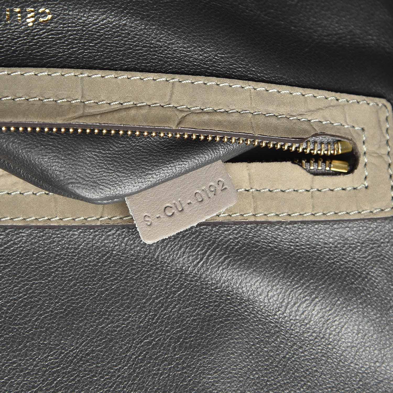 Celine Crocodile Embossed Nubuck Medium Phantom Luggage Grey 7 of 24