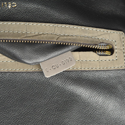 Celine Crocodile Embossed Nubuck Medium Phantom Luggage Grey 7 of 24