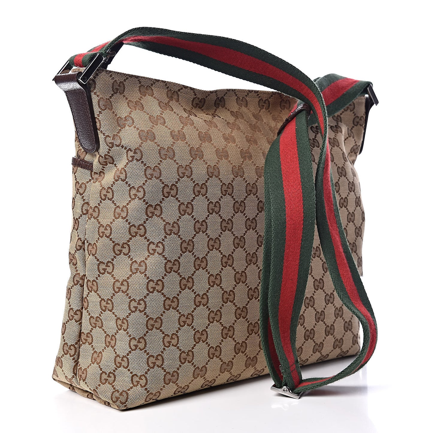 Monogram Web Medium Flat Messenger Bag Brown
