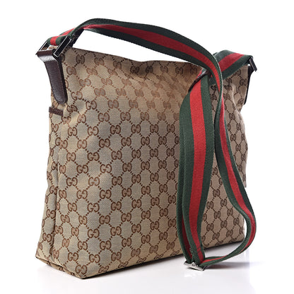 Gucci Monogram Web Medium Flat Messenger Bag Brown 3 of 10