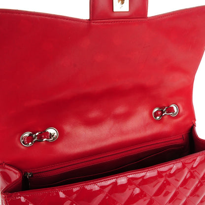 Chanel Patent Jumbo Single Flap Red 7 of 9