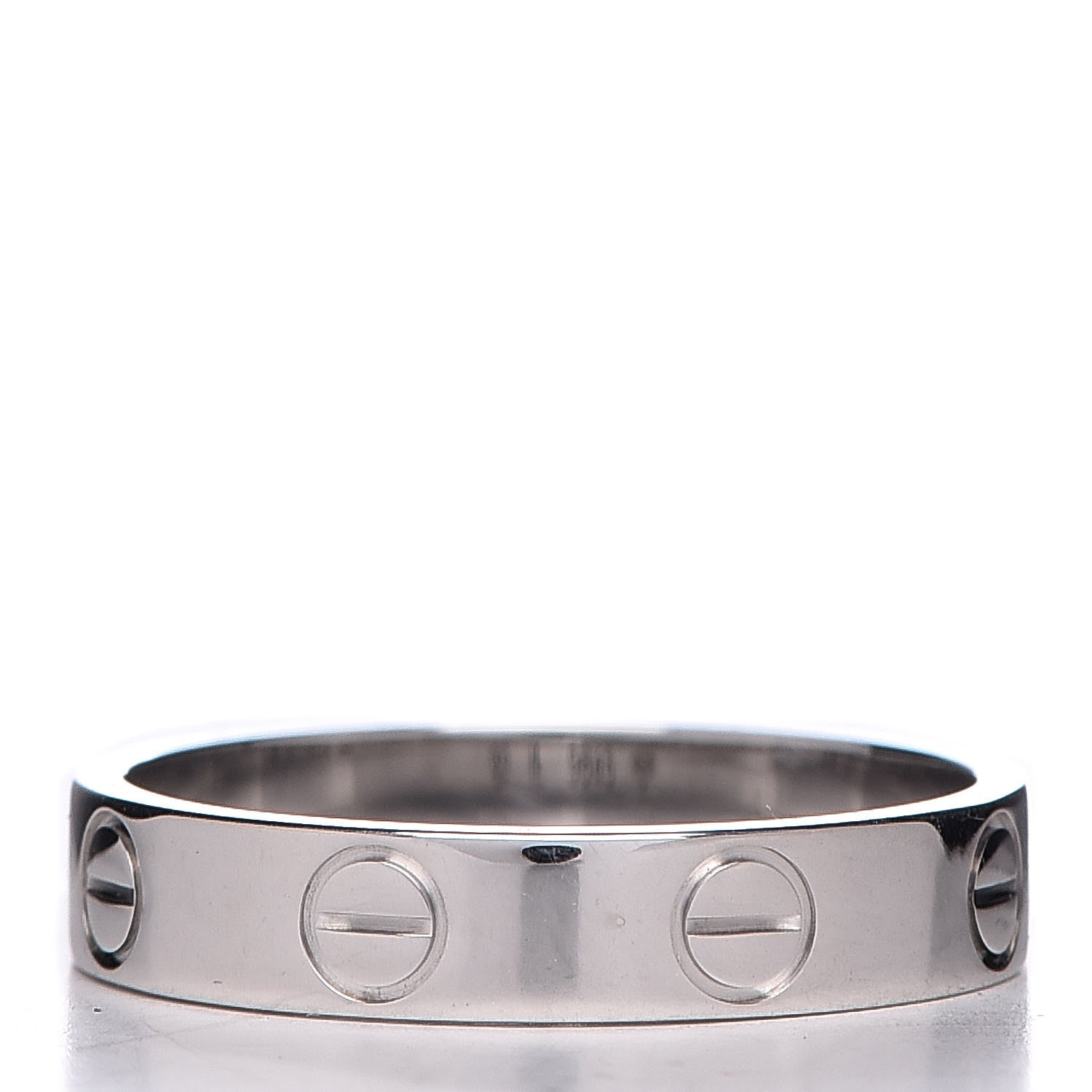 Cartier 18K White Gold 3.5mm LOVE Wedding Band Ring 49 4.75 3 of 5