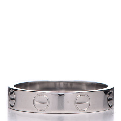 Cartier 18K White Gold 3.5mm LOVE Wedding Band Ring 49 4.75 3 of 5