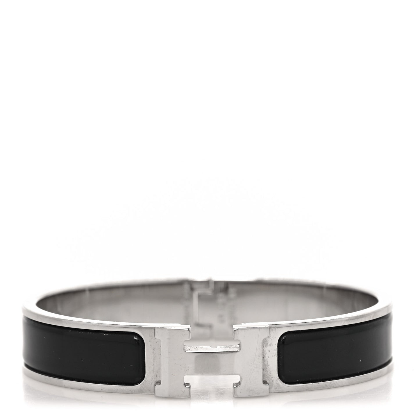 Enamel Narrow Clic Clac H Bracelet GM Black