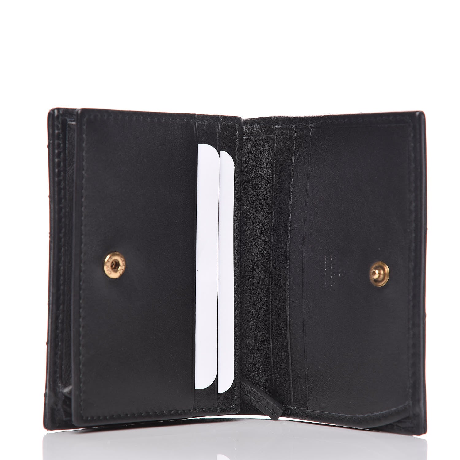 Gucci Calfskin Matelasse GG Marmont Card Case Wallet Black 5 of 10