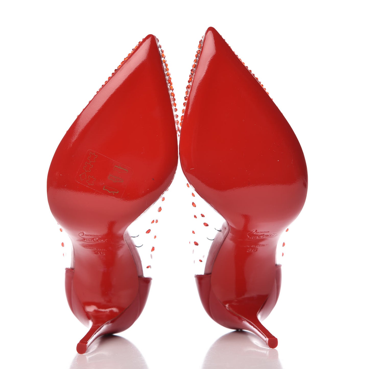 PVC Patent Degrastrass 100 Pumps 36 Red
