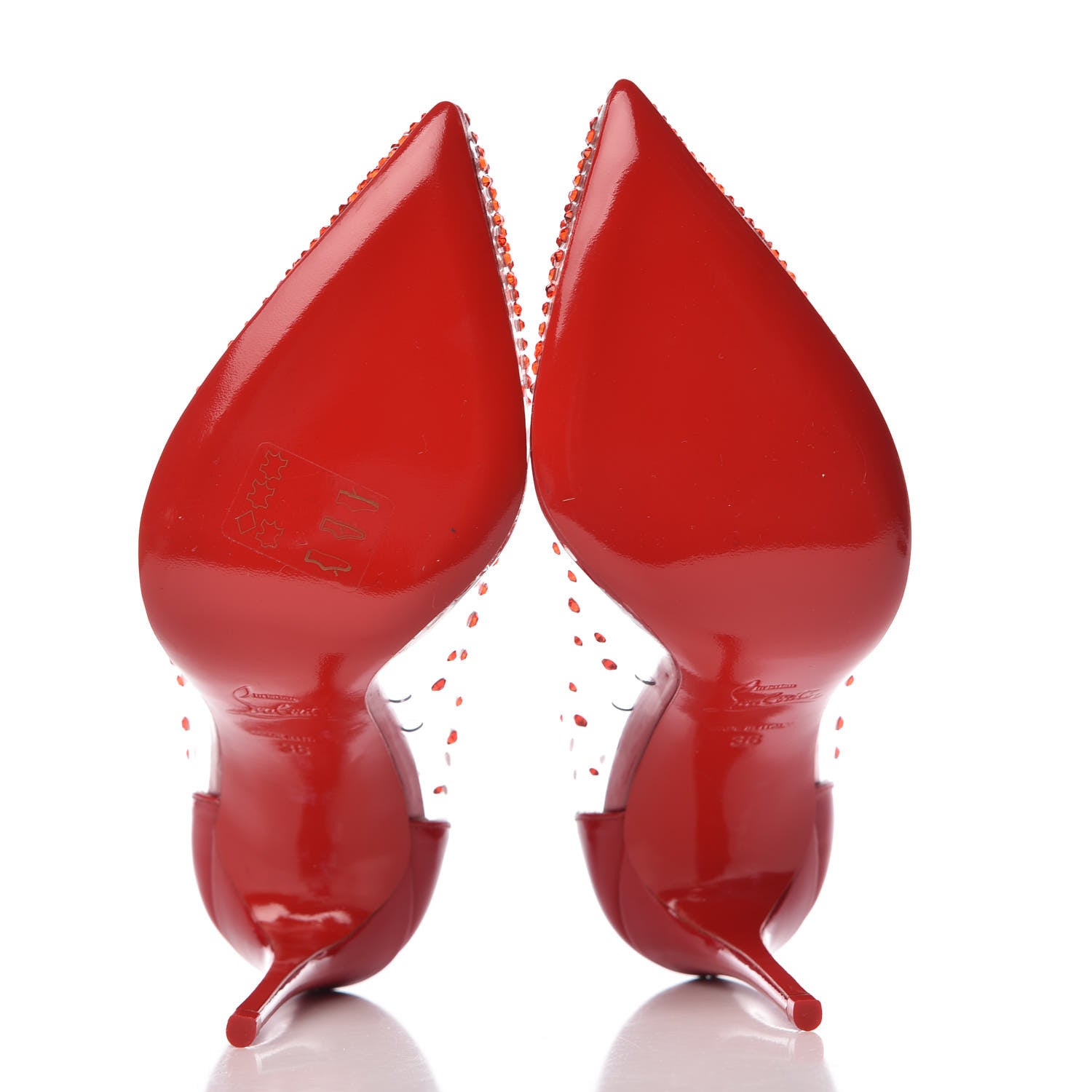 Christian Louboutin PVC Patent Degrastrass 100 Pumps 36 Red 5 of 9