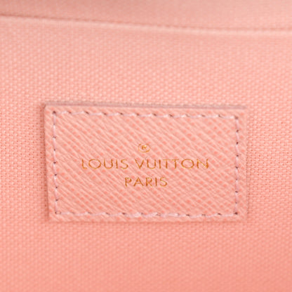 Louis Vuitton Damier Azur Pochette Felicie Chain Wallet Rose Ballerine 6 of 10