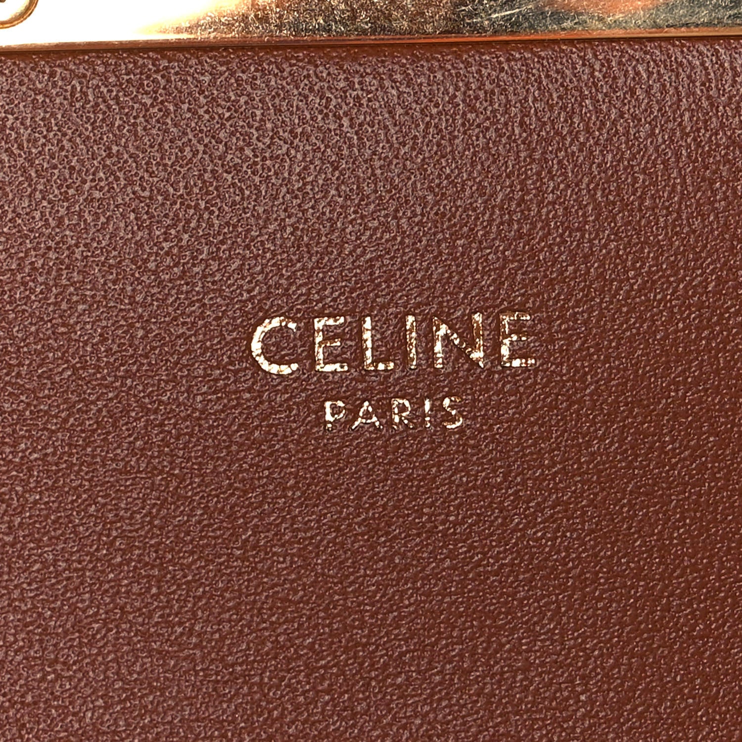 Celine Canvas Calfskin Triomphe Shoulder Bag Tan 6 of 10