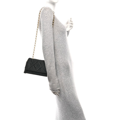 Chanel Satin Diamond Quilted Tassel CC Small Flap Bag Black 2 of 11