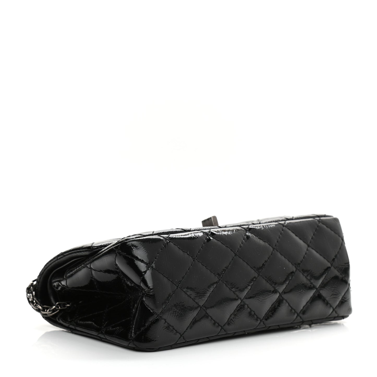 Crinkled Patent Quilted 2.55 Reissue 224 Flap Black