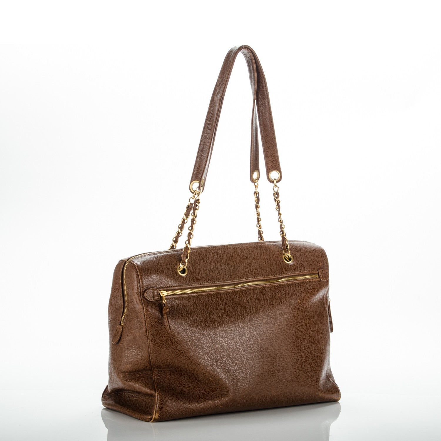 Chanel Caviar Large CC Shoulder Bag Brown 3 of 11
