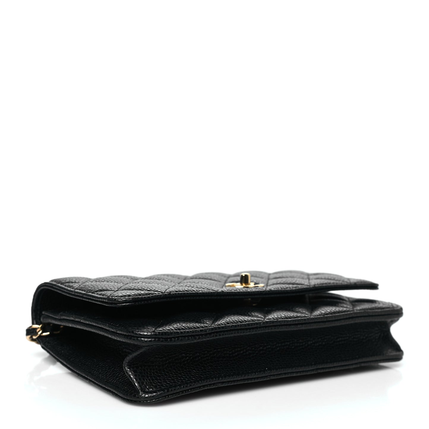 Caviar Quilted CC Turnlock Wallet On Chain WOC Black