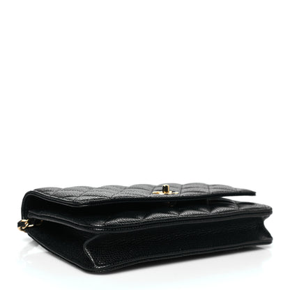 Chanel Caviar Quilted CC Turnlock Wallet On Chain WOC Black 4 of 11