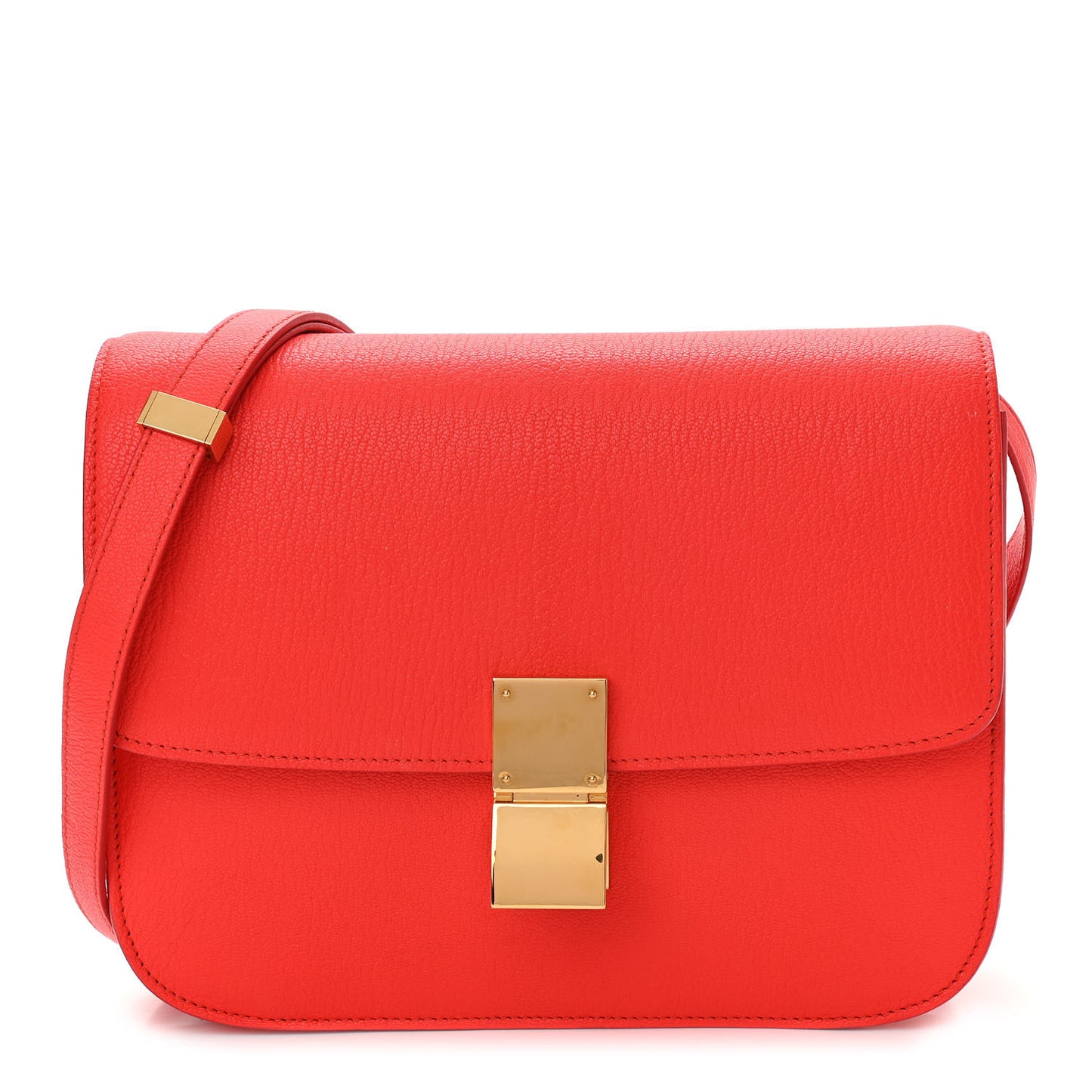 Goatskin Medium Classic Box Flap Bag Alizarin