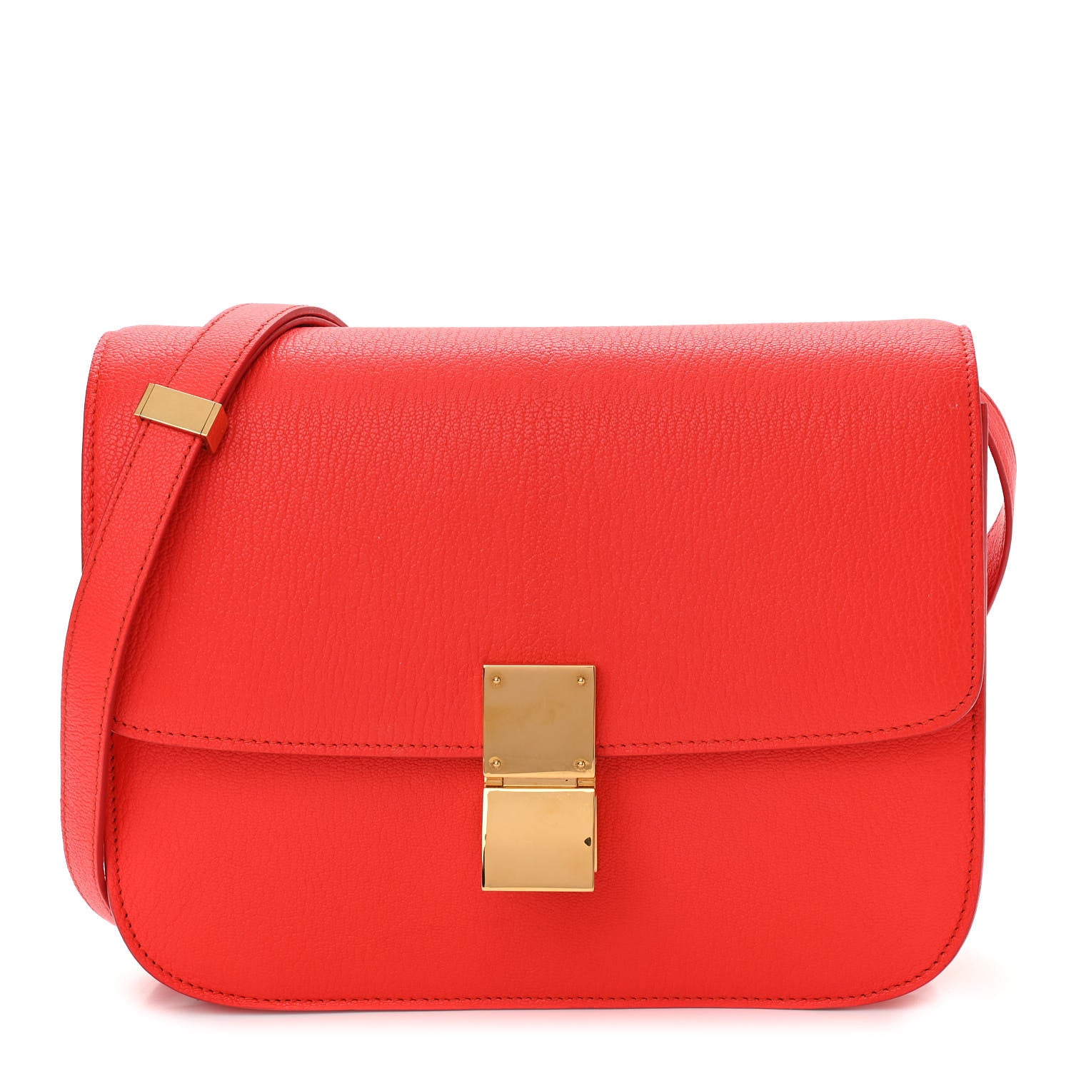Celine Goatskin Medium Classic Box Flap Bag Alizarin 1 of 11
