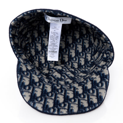 Christian Dior Wool Oblique Reversible Chic Military Cap 57 Blue 13 of 17