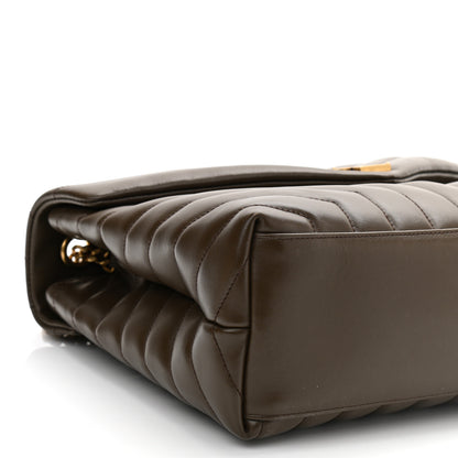 Saint Laurent Calfskin Y Quilted Monogram Medium Loulou Chain Satchel Soil Brown 11 of 12