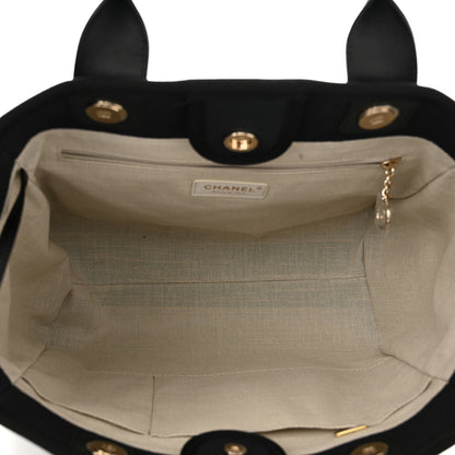 Chanel Mixed Fibers Small Deauville Tote Black 6 of 10