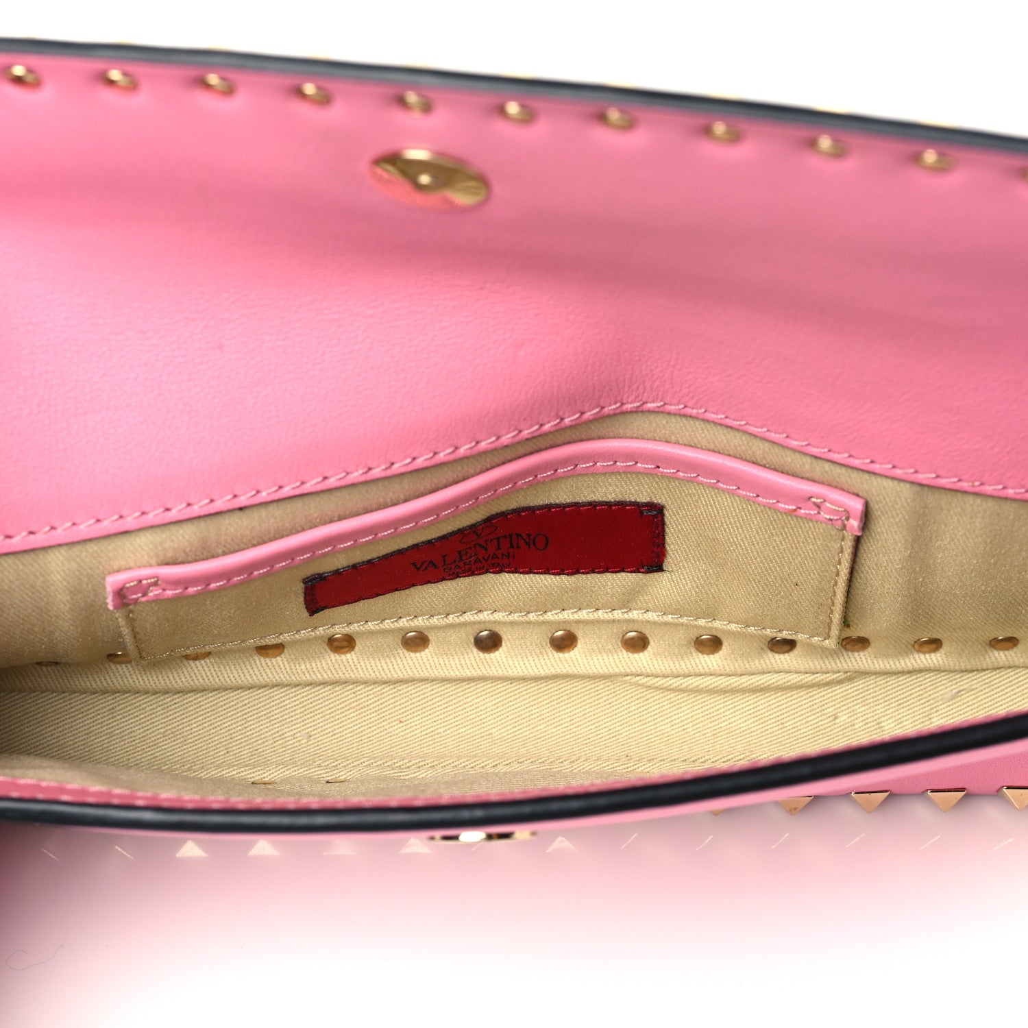 Valentino Garavani Nappa Rockstud Bangle Clutch Deep Rose 6 of 11
