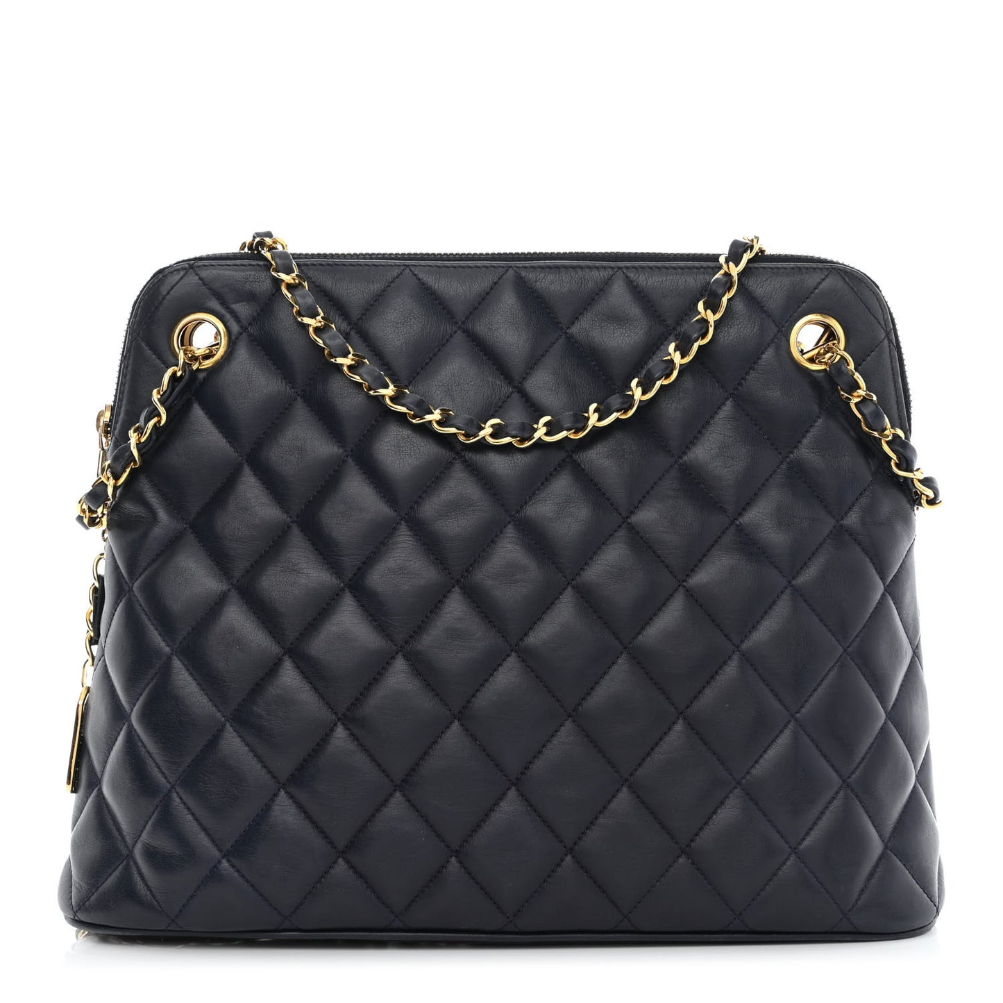 Lambskin Quilted Shoulder Bag Navy
