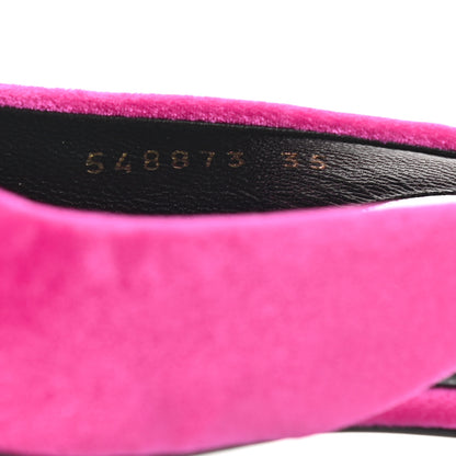 Balenciaga Velvet BB Knife Pointy Toe Slingback Flats 35 Pink 8 of 9