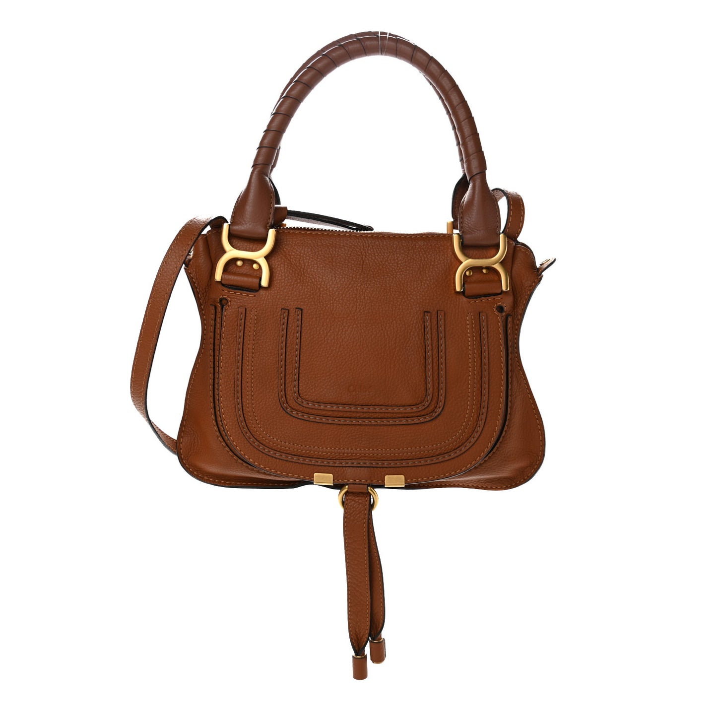 Calfskin Small Marcie Satchel Tan