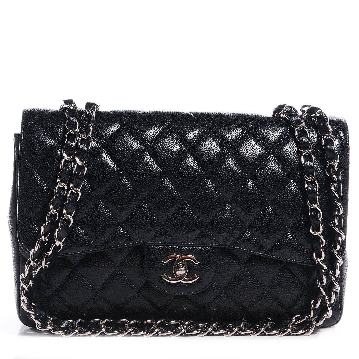 Caviar Jumbo Single Flap Black