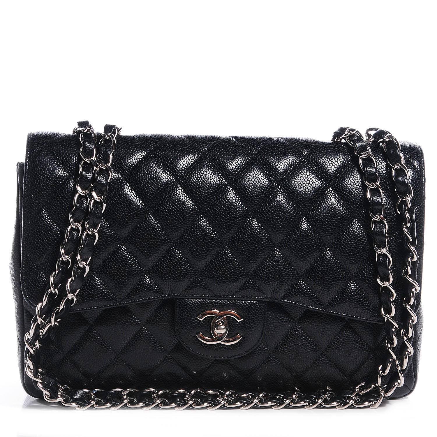 Chanel Caviar Jumbo Single Flap Black 1 of 9