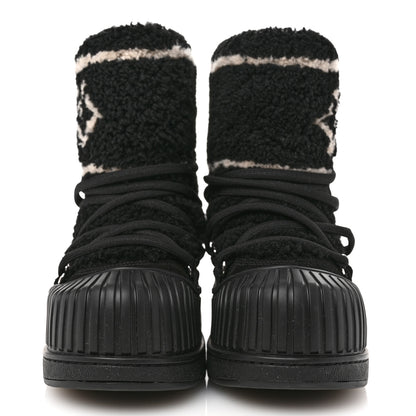 Louis Vuitton Suede Shearling Polar Flat Half Boots 35 Black 3 of 11