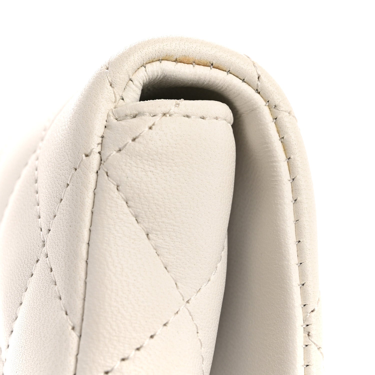 Chanel Lambskin Quilted Flap Clutch White 8 of 9