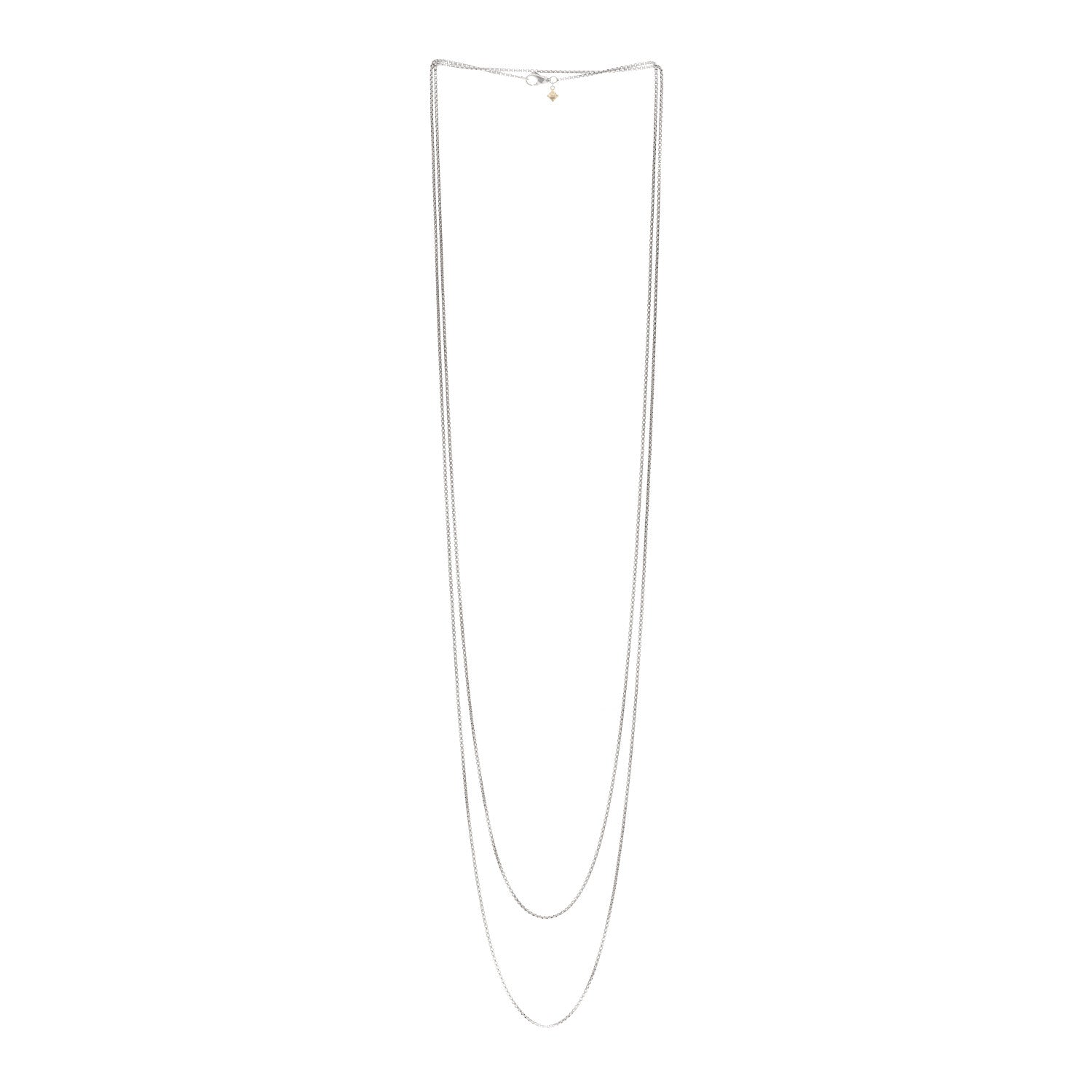 David Yurman Sterling Silver 14K Yellow Gold 1.7mm Box Chain Necklace 72" 6 of 8