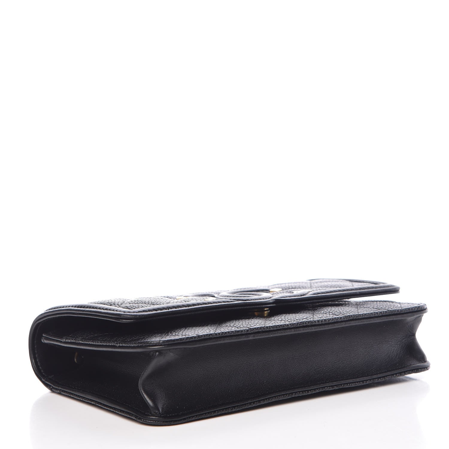 Chanel Caviar Quilted CC Filigree Wallet On Chain WOC Black 4 of 11