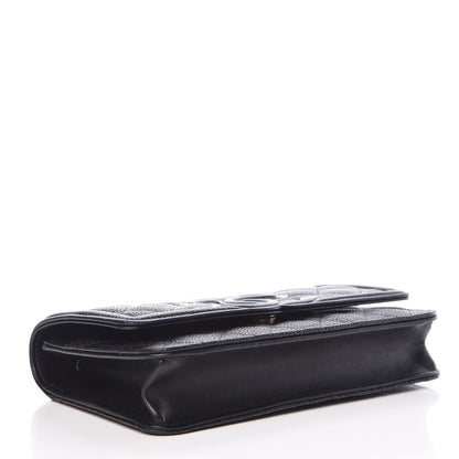 Chanel Caviar Quilted CC Filigree Wallet On Chain WOC Black 4 of 11