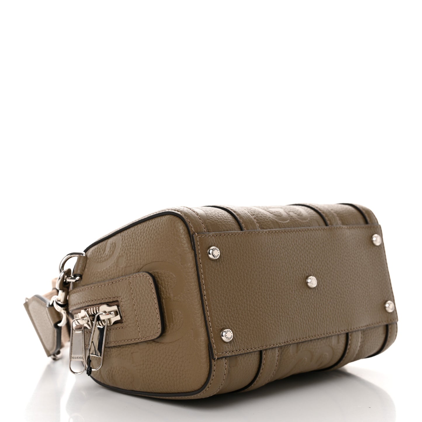 Piuma Calfskin Jumbo GG Embossed Mini Duffle Bag Good Taupe
