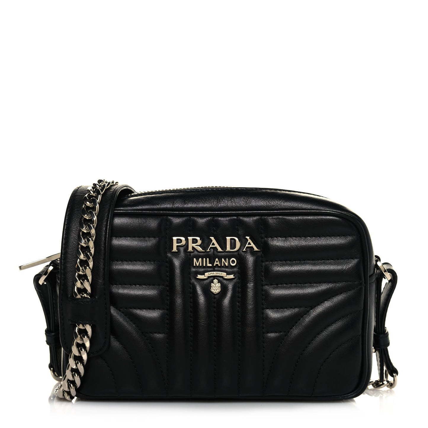 Soft Calfskin Diagramme Camera Bag Black