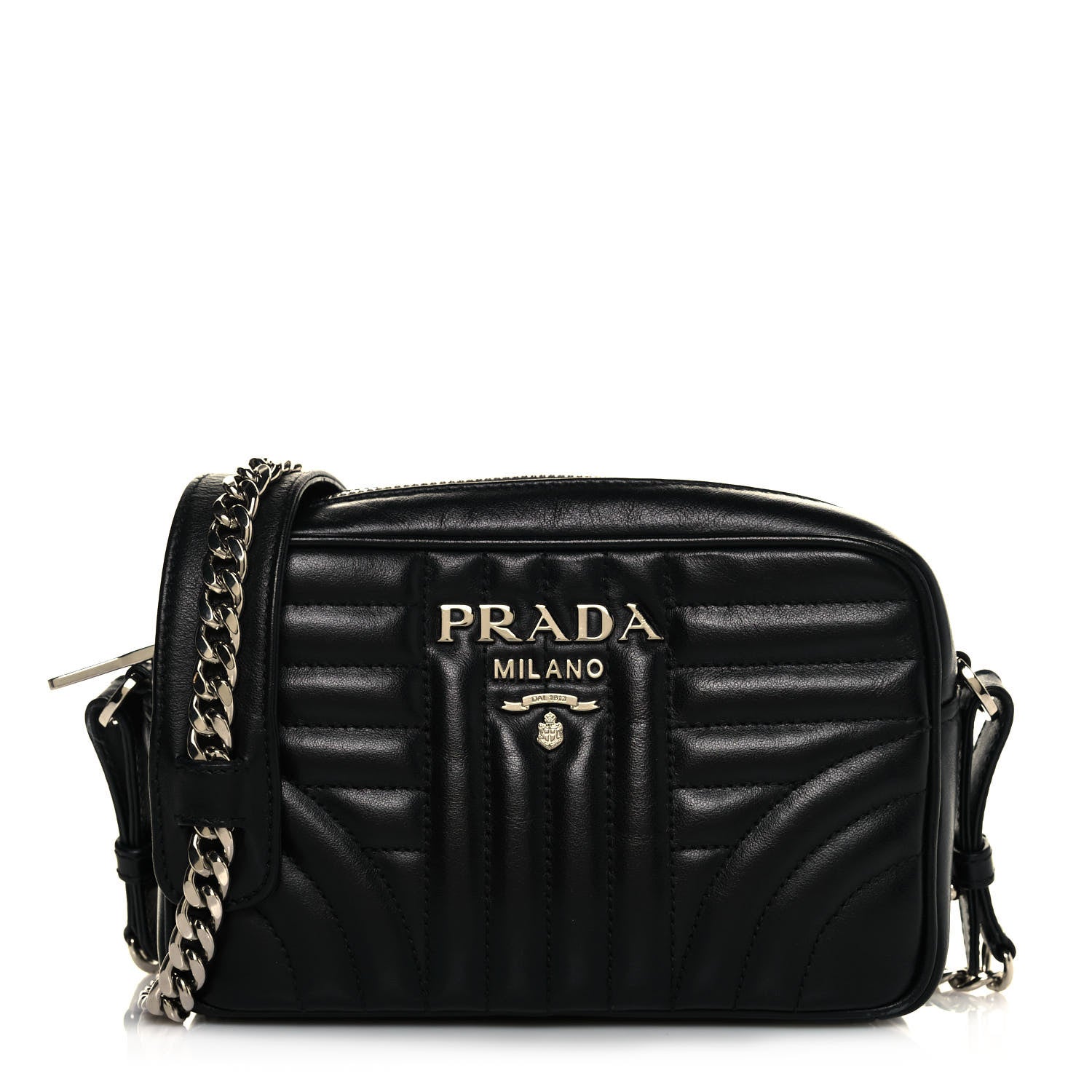 Prada Soft Calfskin Diagramme Camera Bag Black 1 of 10