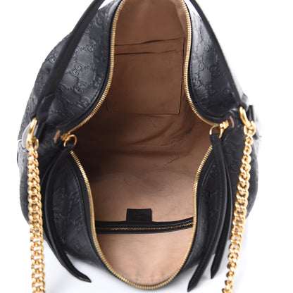 Gucci Guccissima Signature Large Linea A Hobo Black 6 of 17