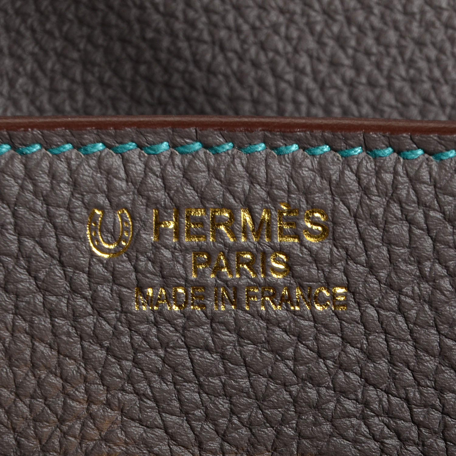 Hermes Togo Horseshoe Birkin 35 Etain Bleu Paon 7 of 26