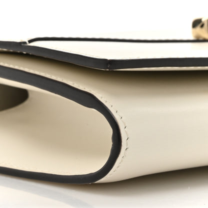 Jimmy Choo Box Calfskin Varenne Pearl Avenue Chain Clutch Latte 10 of 13