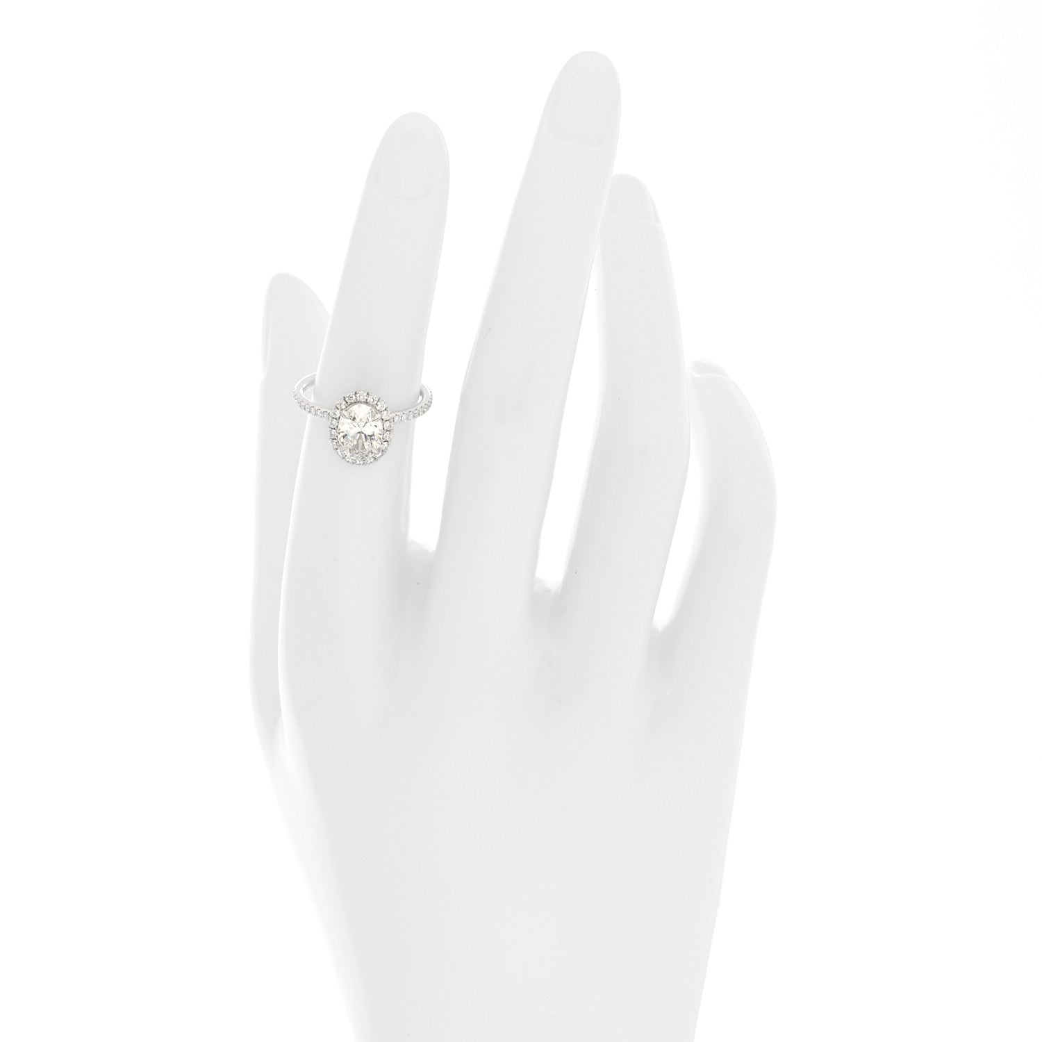 Harry Winston Platinum Diamond 1.10ct The One Oval Shaped Micropave Engagement Ring 50 5.5 2 of 6