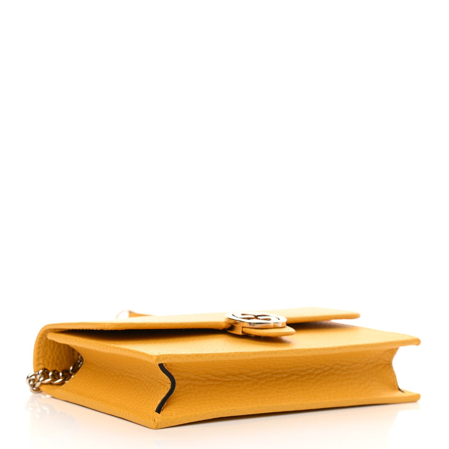 Dollar Calfskin Interlocking G Chain Wallet New Buttercup
