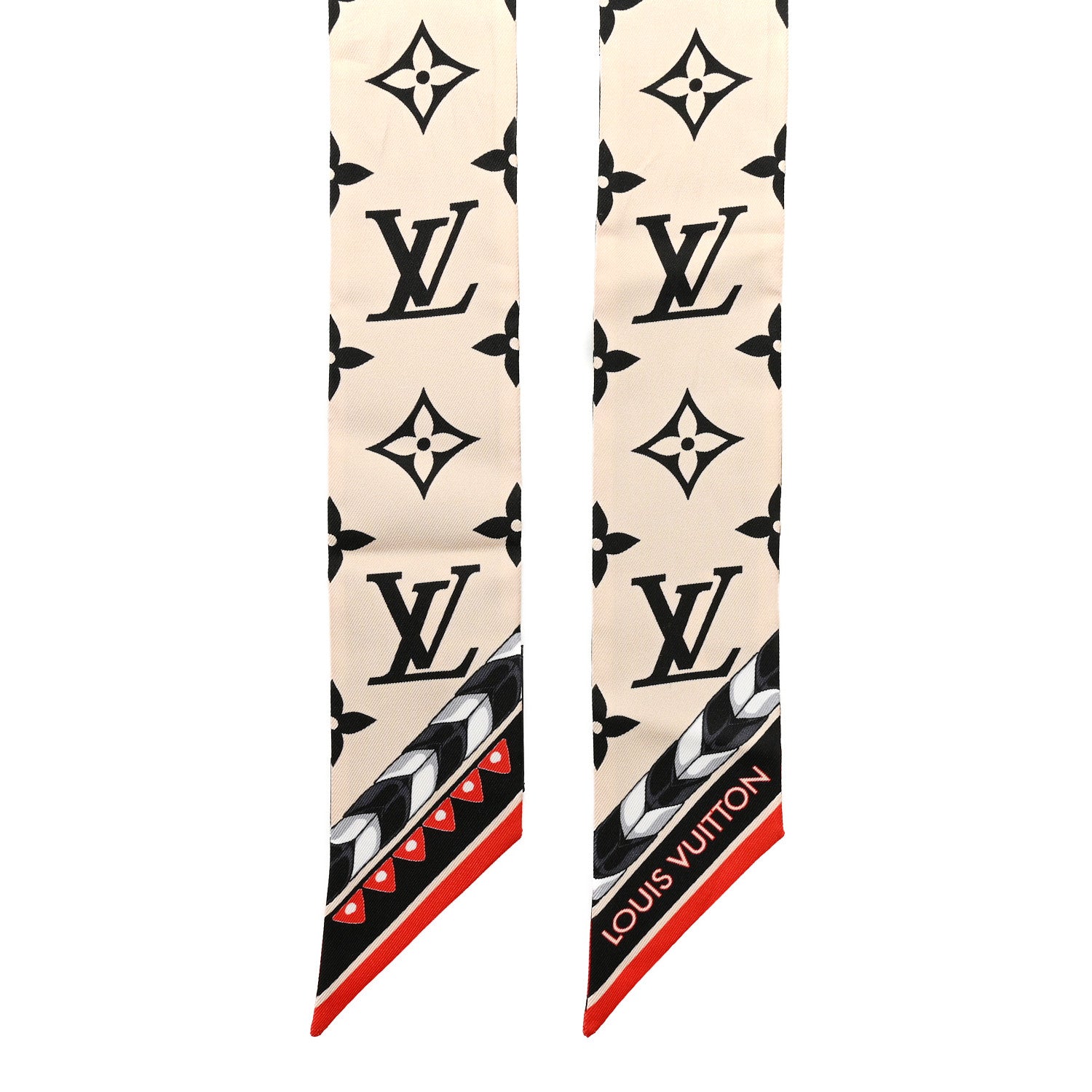 Louis Vuitton Silk Monogram LV Crafty Bi Color BB Bandeau Black Cream 2 of 5