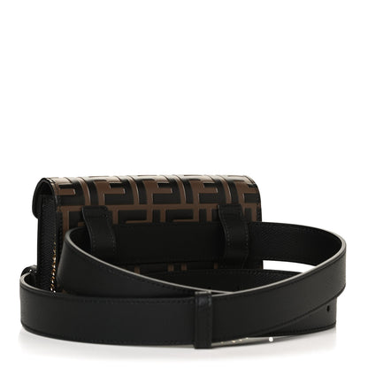 Fendi Vitello Cruise F is Fendi Bi-Color FF 1974 Embossed Envelope Belt Bag Maya Black 2 of 10