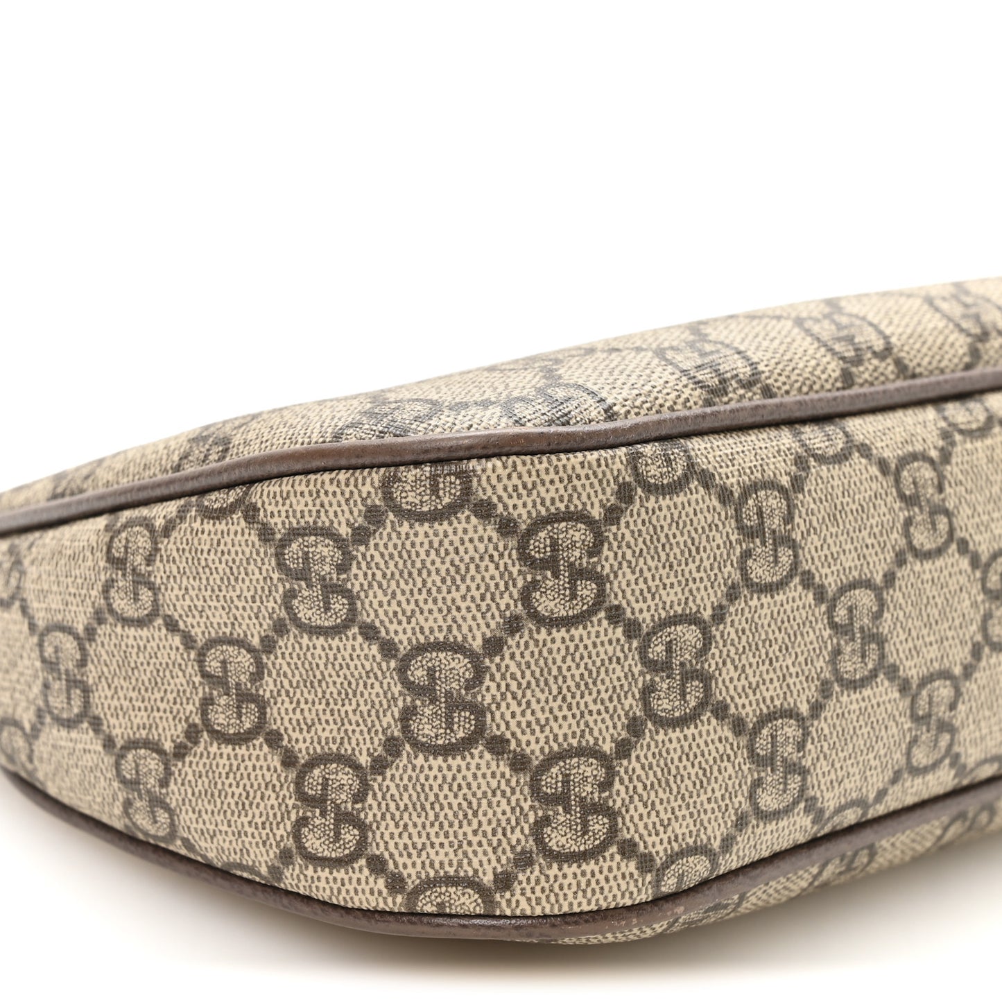GG Supreme Monogram Textured Dollar Calfskin Web Small Ophidia GG Handbag Beige Ebony New Acero