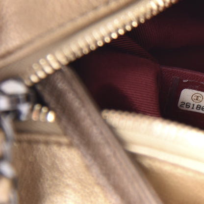 Chanel Metallic Goatskin Quilted Small Gabrielle Hobo Gold Bronze 9 of 12