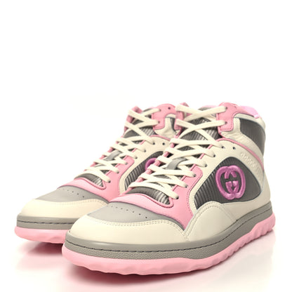 Gucci Dali Calfskin Mesh Women's Mac80 Hightop Sneakers 39 Off White Grey Sky Light Rose 3 of 8