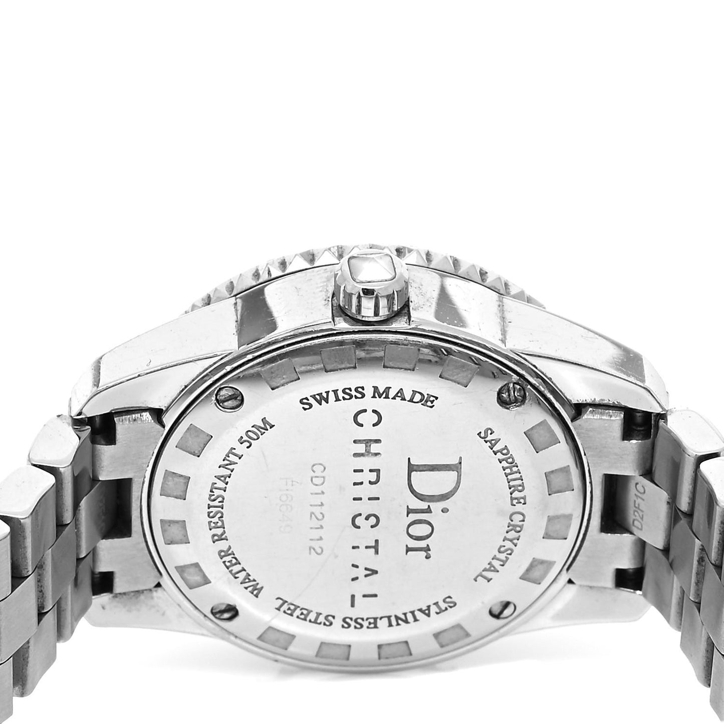 Stainless Steel Diamond Sapphire 29mm Christal Quartz Watch White